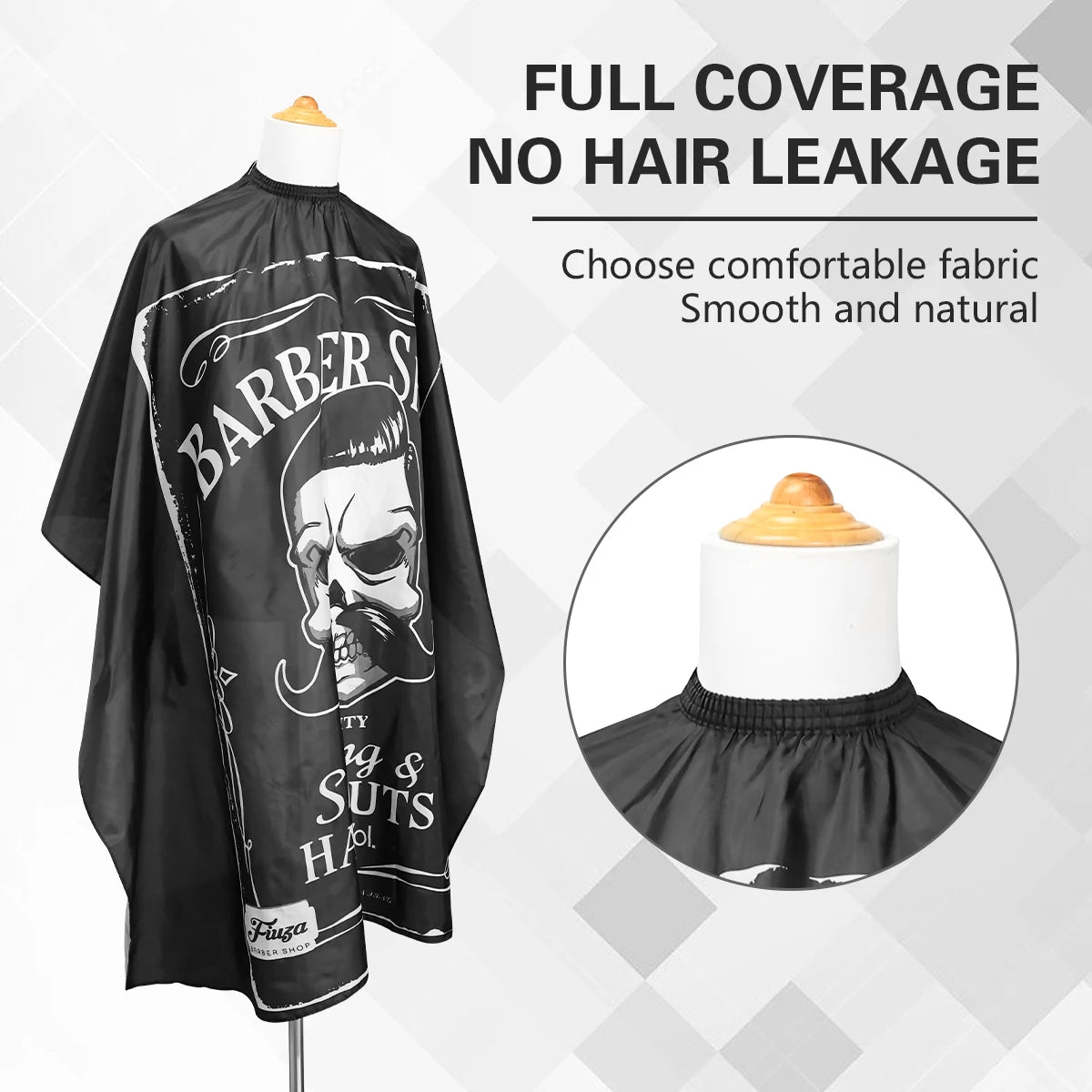 Retro Waterproof Hair Salon Barber Apron Cape w Skull Pattern