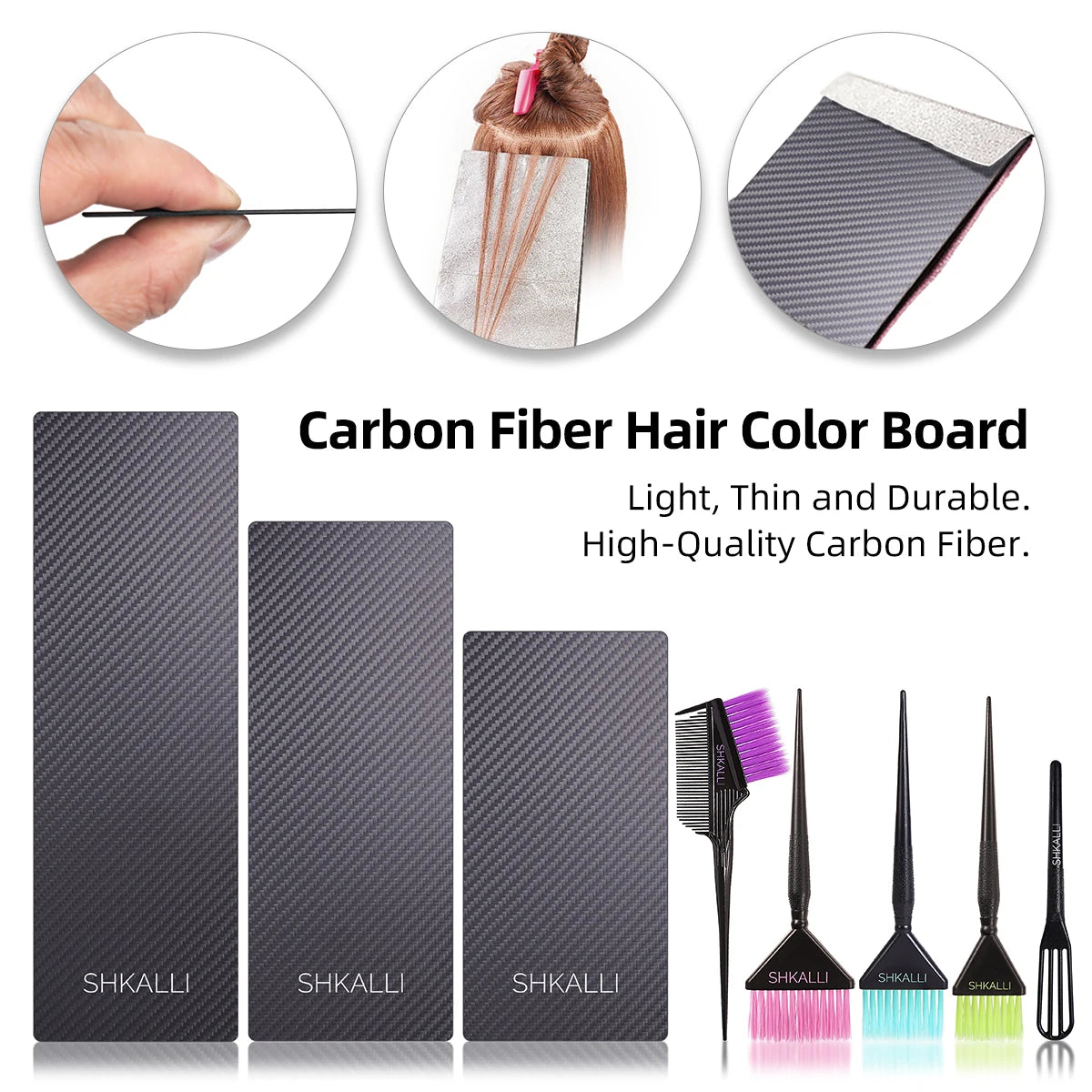 SHKALLI Carbon Fiber Balayage Board ,Brush and,Hair Dye Tool Kit