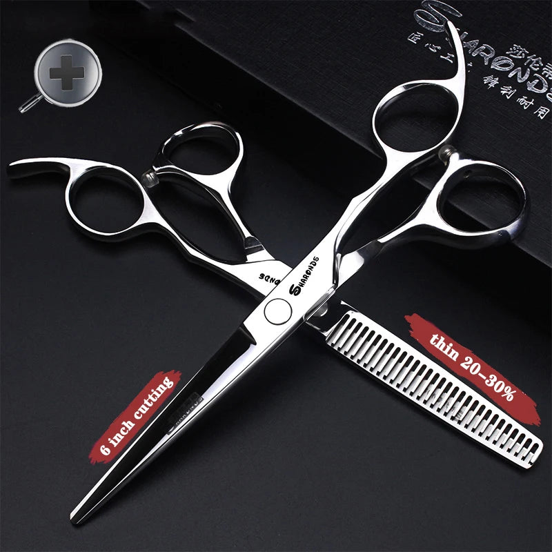 Stainless Steel 6/6.5/7 inch 440C Barber Shears Salon Scissors Set