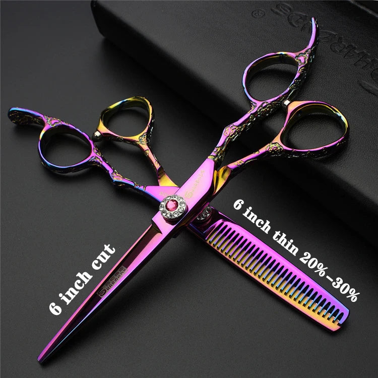 Stainless Steel 6/6.5/7 inch 440C Barber Shears Salon Scissors Set