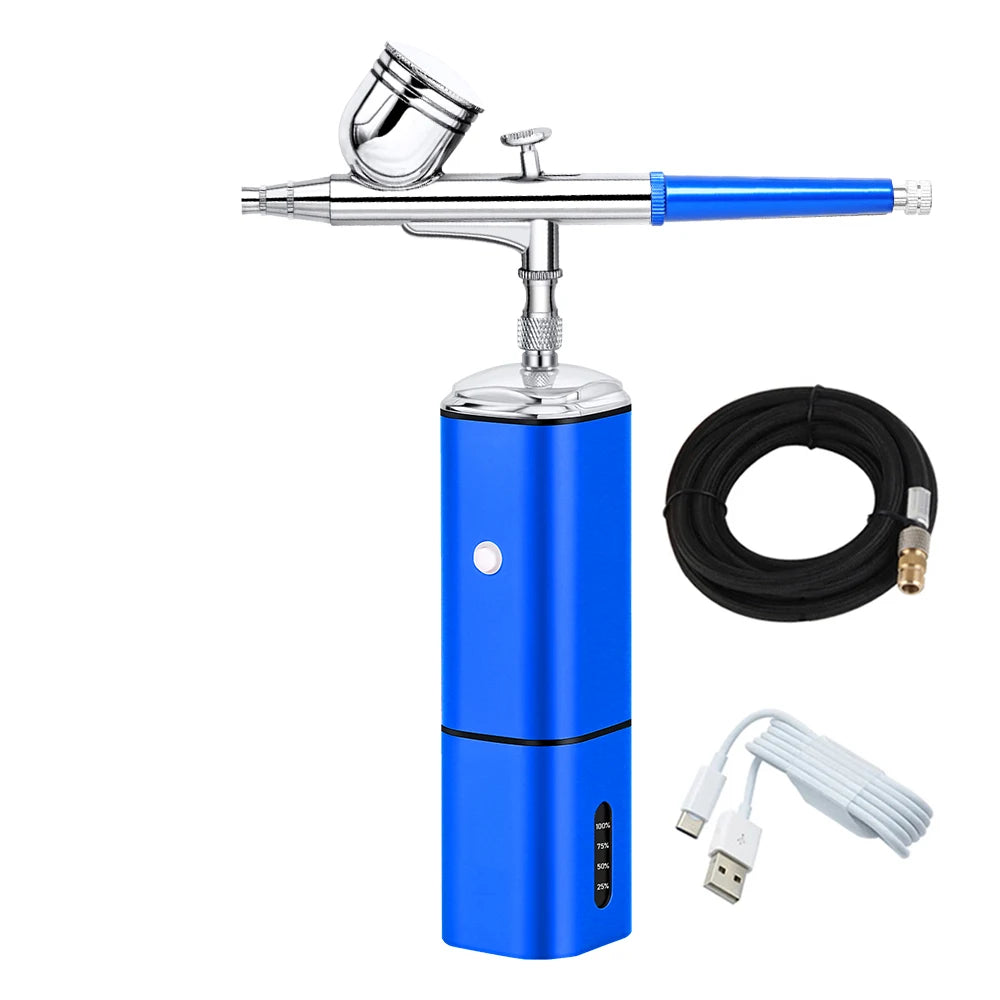 Replaceable Gravity Feed Airbrush Kit With Dual Action Compressor Cup