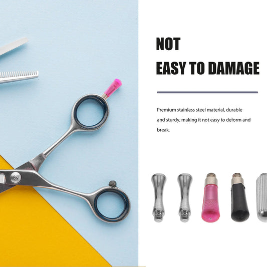 6PCS: Silver Stainless Steel Shear Grooming Finger rest Scissors