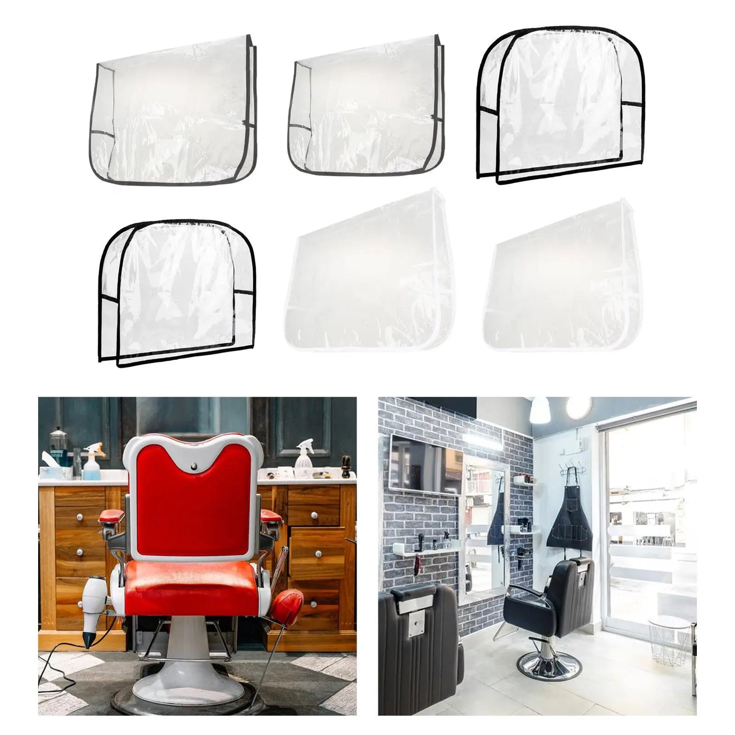 Barbershop Chair PVC Waterproof Transparent Backrest Cover