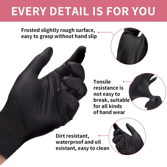 Black Stretchy Rubber Hair Dye Gloves ,Brush Tool Set