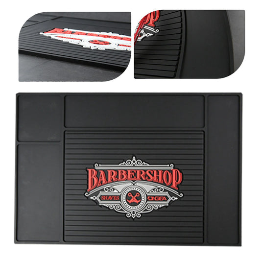 Black PVC Barber Station Mat