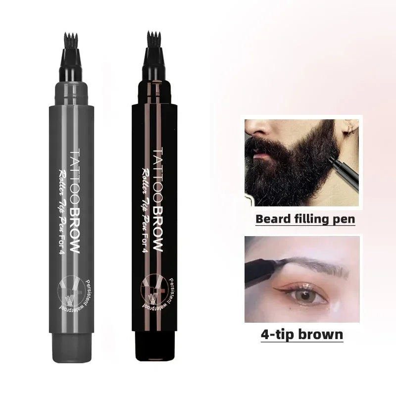 4-Tip Beard ,Mustache and,Eyebrow Coloring Pen Filler Hair Enhancer