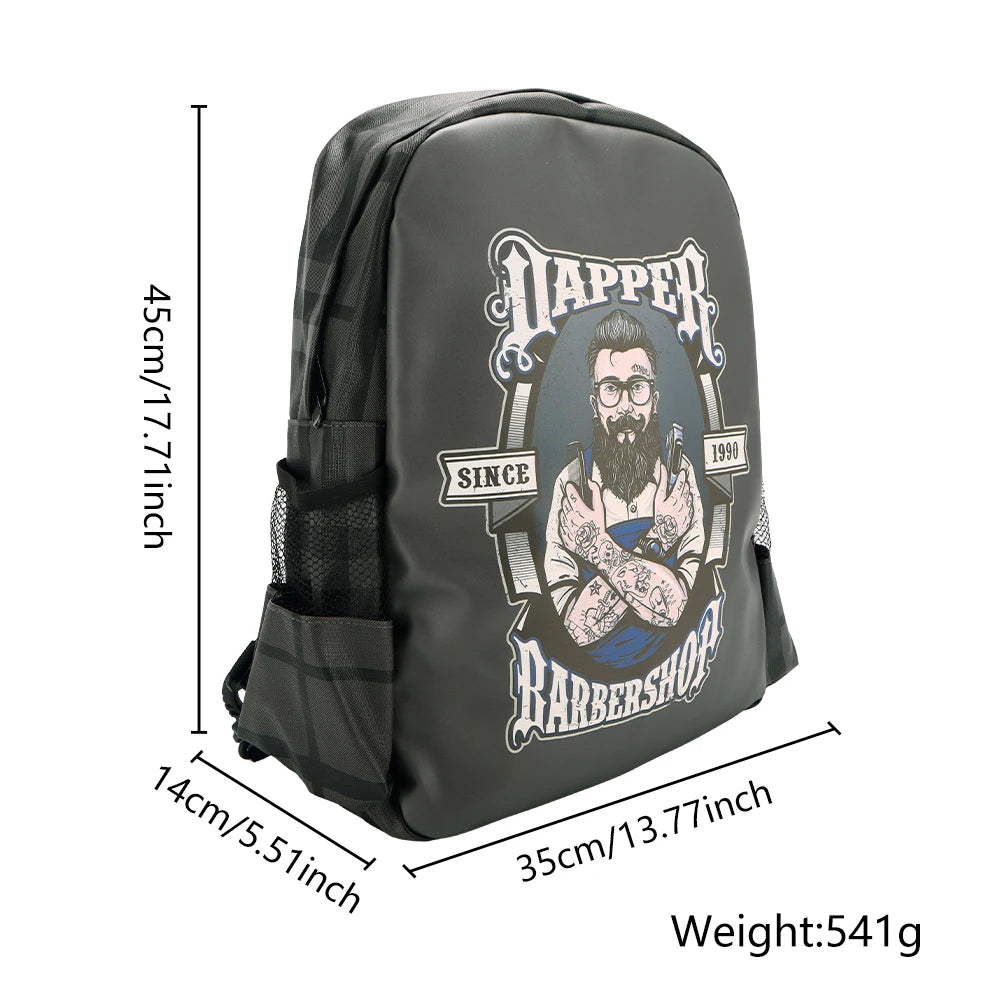 Black/Gray Polyester Barber Haircut Clipper Hairstylist Travel Backpack