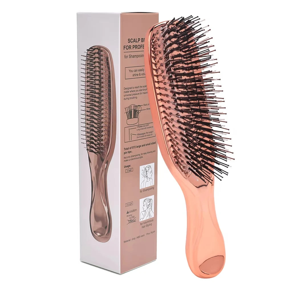 NEW Anti-static Upscale Electroplated Salon Massage Dry Wet Comb