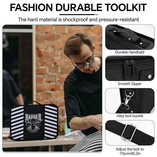Polyester Portable Hairdressing Scissors/Salon Tool Organizer Suitcase