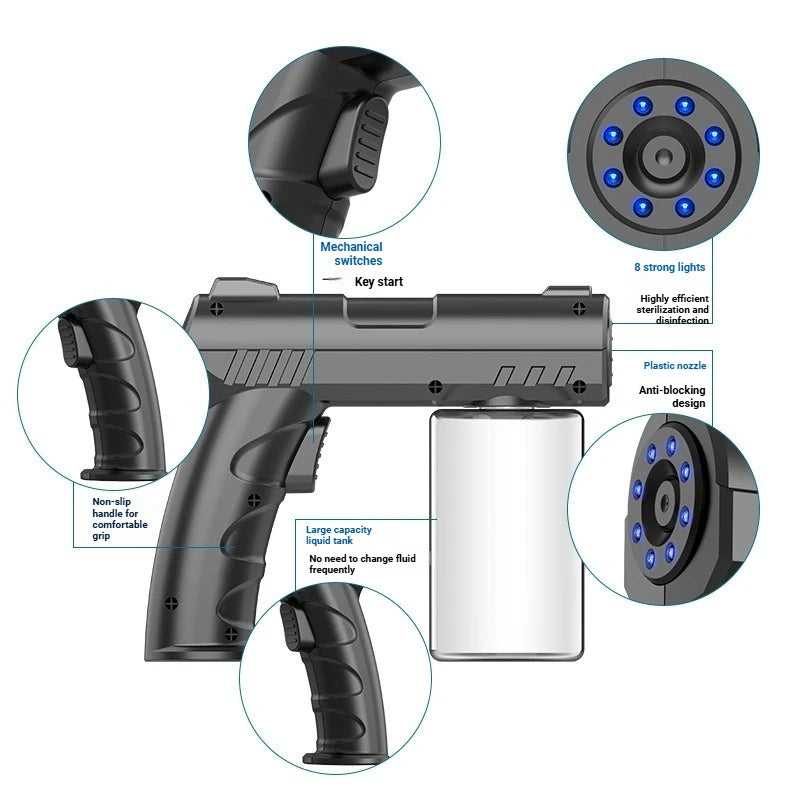 K7 Rechargeable Disinfection Gun Nano Blue Light Spray