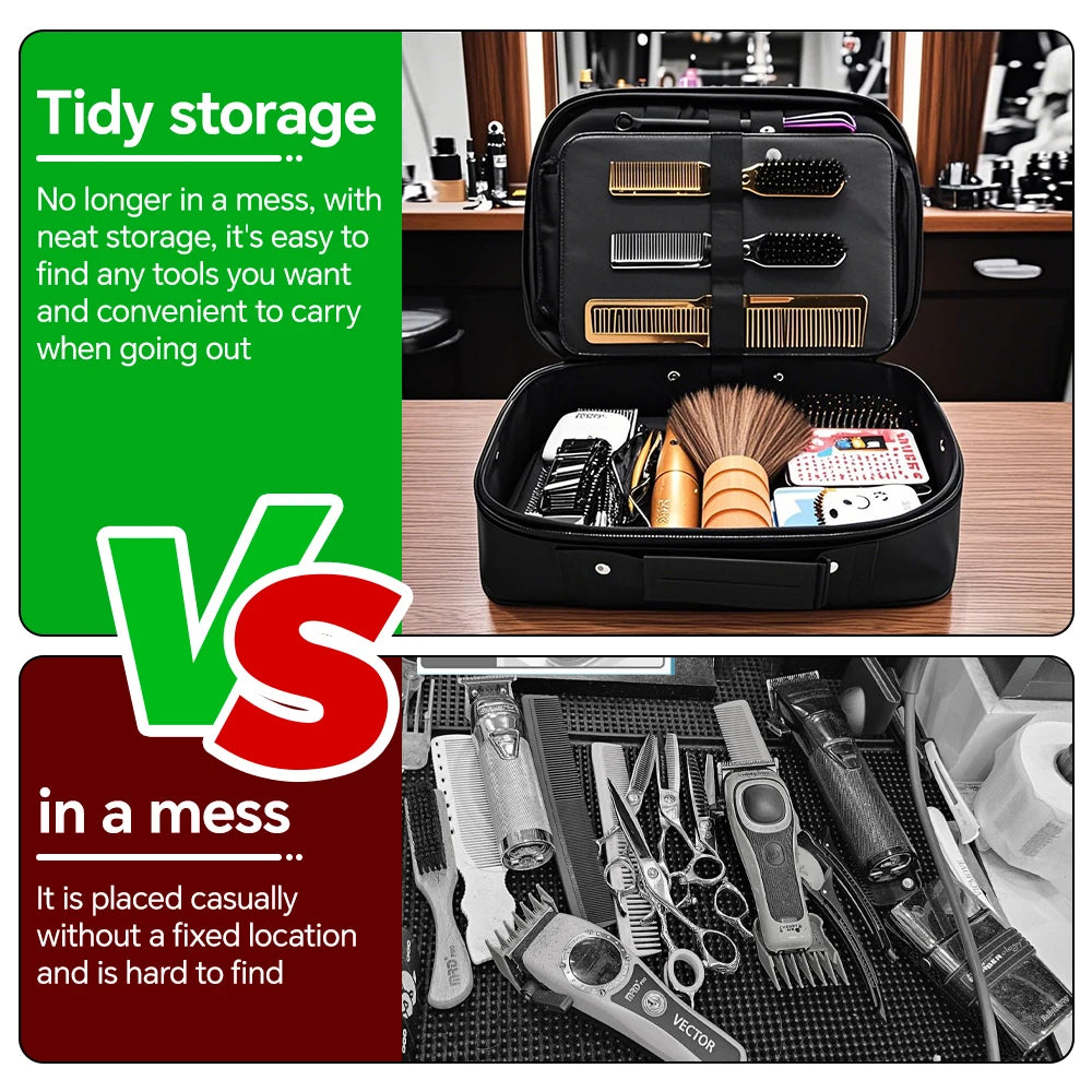Polyester Portable Hairdressing Scissors/Salon Tool Organizer Suitcase