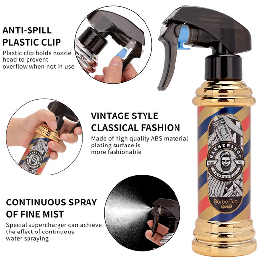 5pcs: Salon Set Barber Spray Bottles Comb ,Brush Tools