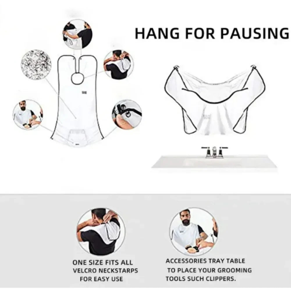 Waterproof Shaving Apron Hair Catcher Men Trimming Cape