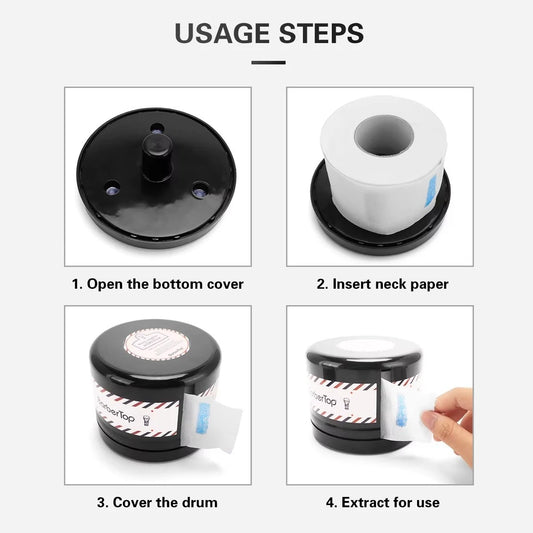 Black Disposable Neck Strip Roll , Collar Tape Storage Box